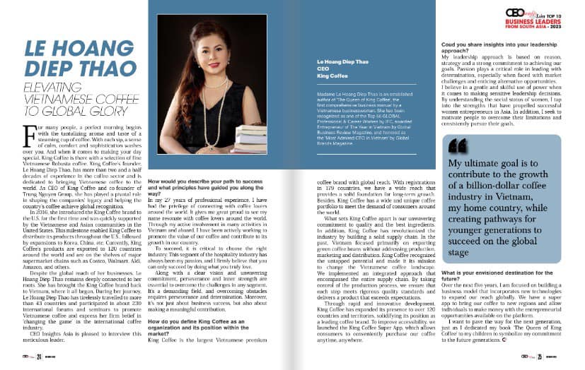 Le Hoang Diep Thao: Elevating Vietnamese Coffee To Global Glory